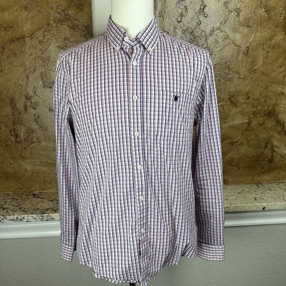 Simply Southern Men's Long Sleeve Plaid Button Down Shirt Size Large Turtle Logo - Picture 2 of 8